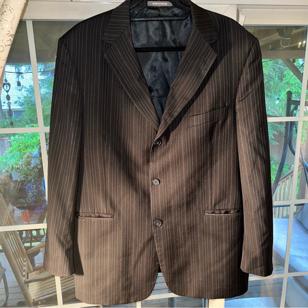 Kenneth Cole Reaction Black Pinstripe Suit Jacket - Picture 11 of 11